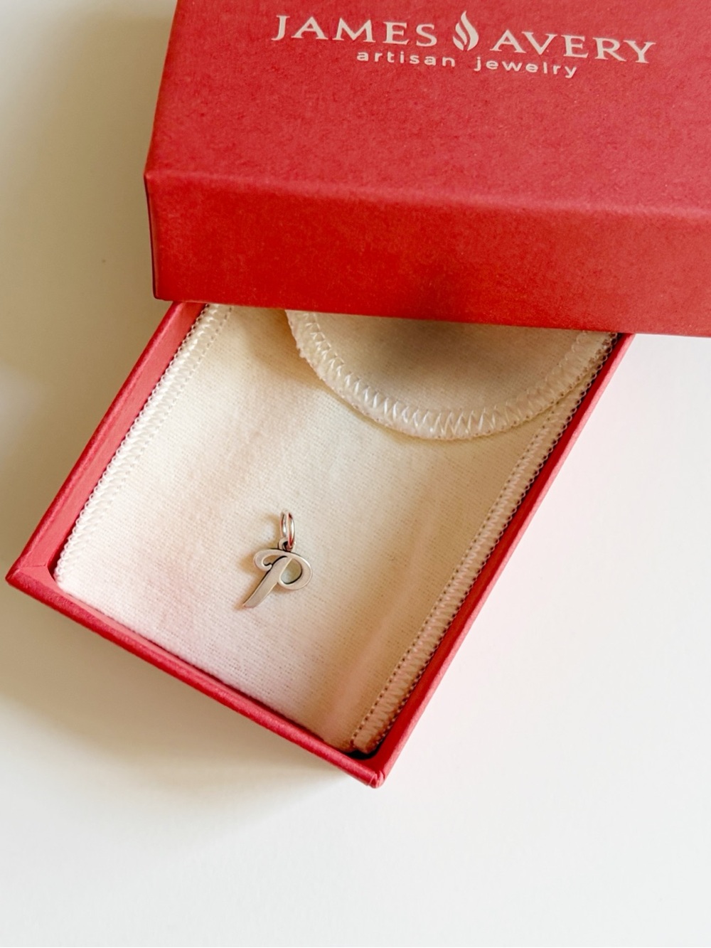 James Avery Silver 'P' Initial Charm